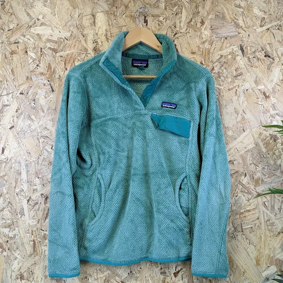 Patagonia Synchilla Snap-T Fleece Sweater Green Jumper Pullover Sweatshirt Small - Picture 1 of 7